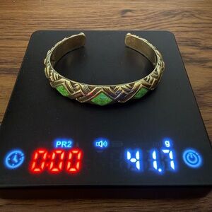 Silver Cuff Bracelet with gemstone accents